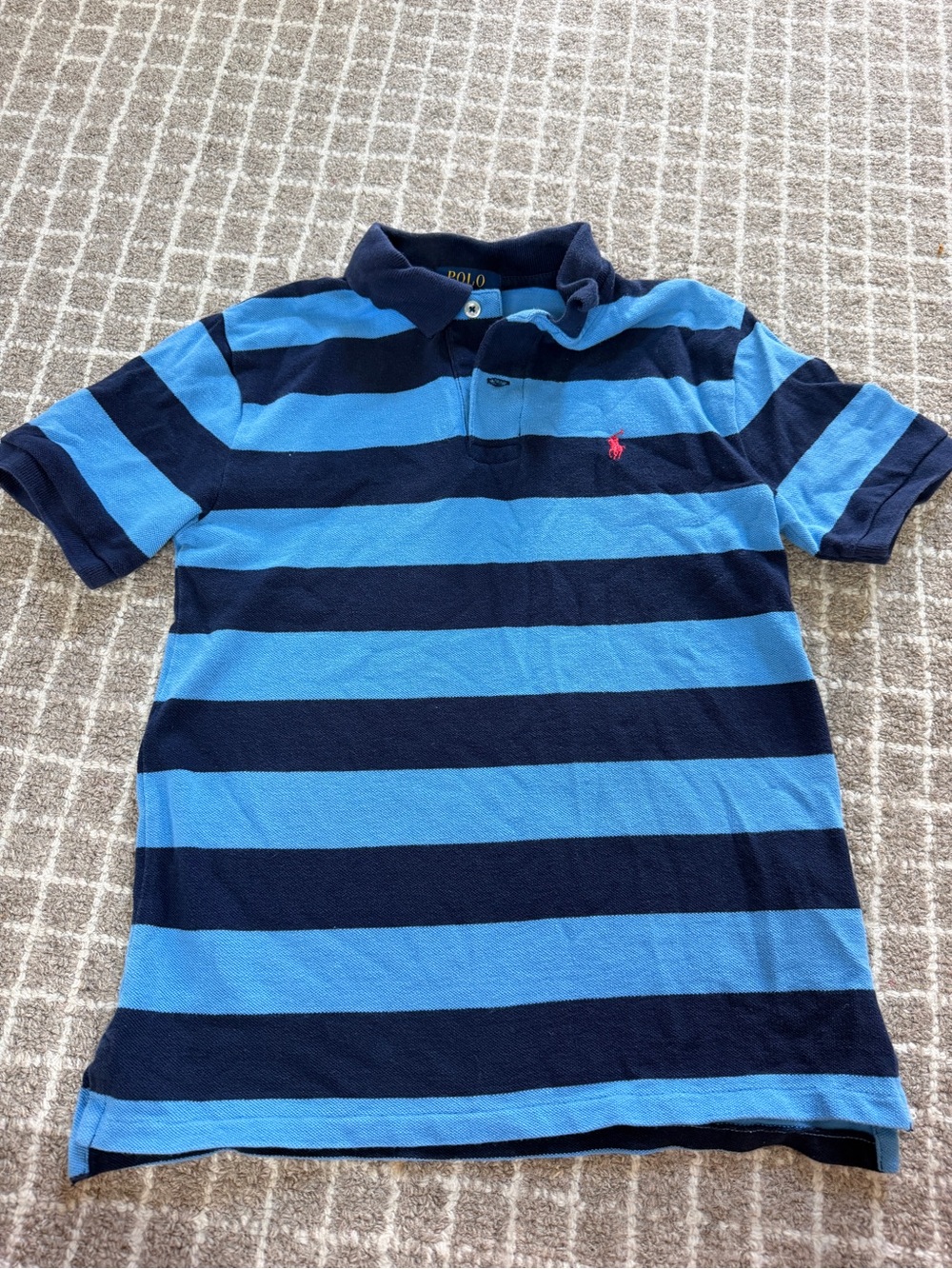 Polo by Ralph Lauren Boys Navy & Light Blue Striped Polo